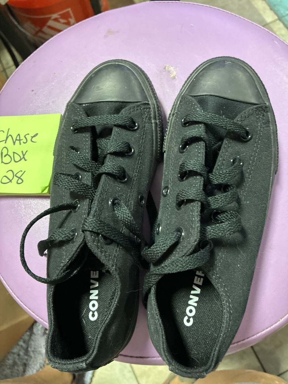 Converse Chuck Taylor All Star Ox Monocolor Black Youth Size 2 Low-Top Sneakers
